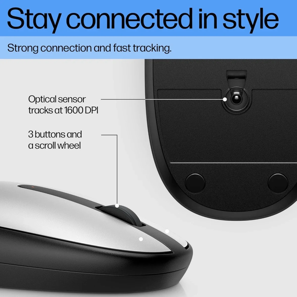 ماوس HP 245 بتقنية Bluetooth وSwift Pair، 1600 DPI، أسود - Thumbnail 5