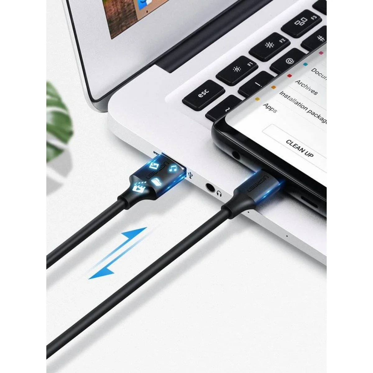 Ugreen US287 USB-A to USB-C Cable 3A 480Mbps 1.5m Black - Thumbnail 5
