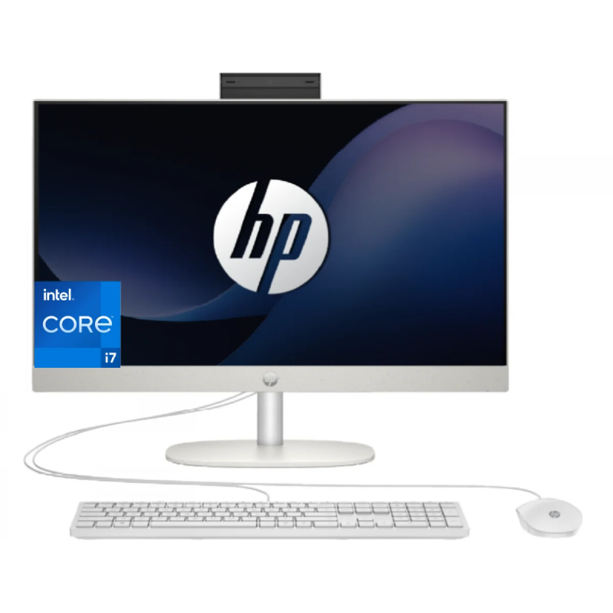 كمبيوتر الكل في واحد HP 24-cr0040ne بشاشة IPS FHD 24 إنش، Core i7-1355U، رام 8GB، SSD 512GB، أبيض