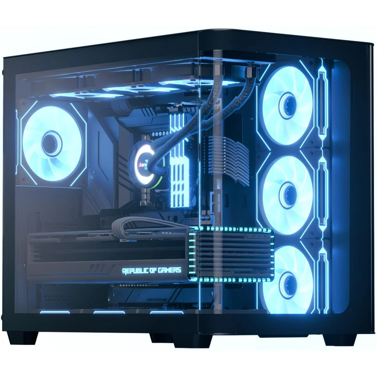 AeroCool P500C Black ARGB ATX Mid-Tower Gaming Case with 4 Mirage Fans