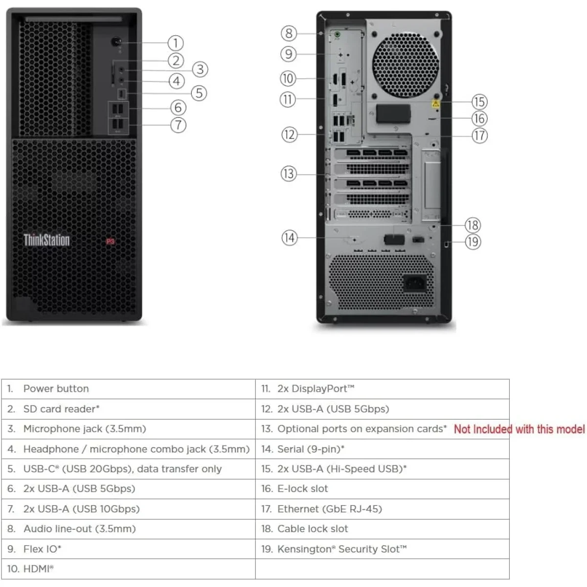 محطة عمل Lenovo ThinkStation P3 Tower Gen 2 بمعالج Intel Core Ultra 7 265K وذاكرة 16GB وتخزين 512GB SSD أسود - Image 4