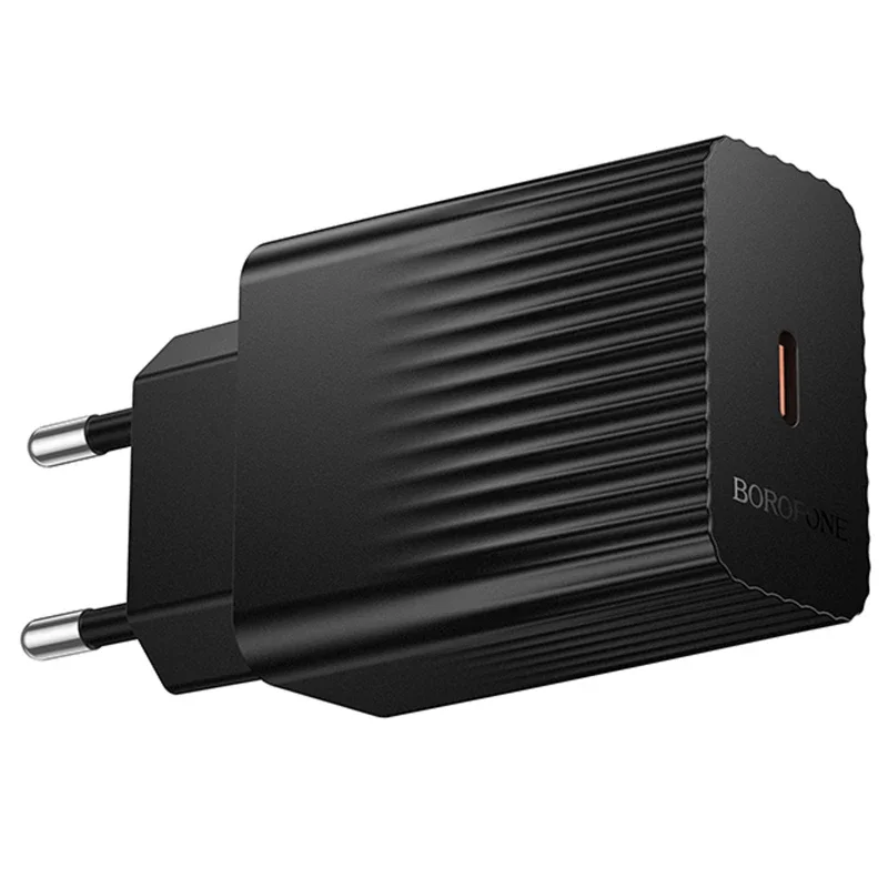 Borofone BAS73A PD 20W Super-Fast Charger Adapter EU Plug Black - Image 2