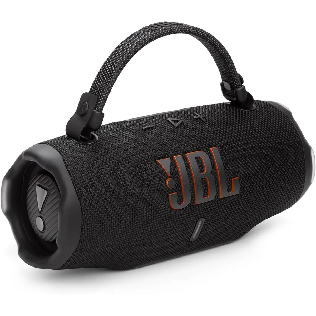 سماعة محمولة JBL Charge 6 بلوتوث مقاومة للماء والسقوط مع AI Sound Boost وتشغيل 28 ساعة وباور بانك وحزام حمل - أسود