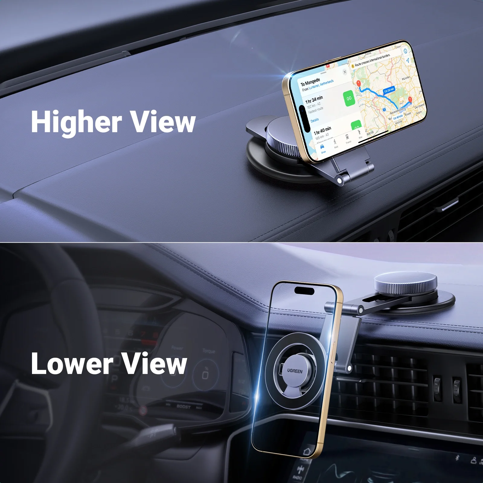 Ugreen 45577 Magnetic Car Phone Holder, 360° Rotation, Retractable Metal Arm - Image 5