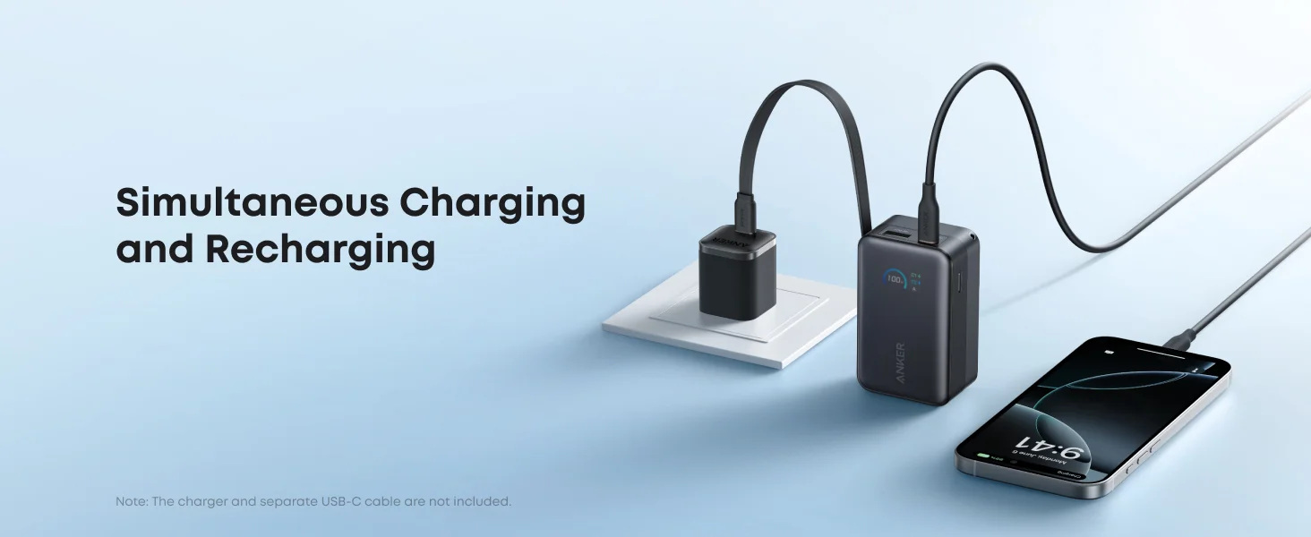 باور بنك Anker Nano بسعة 10,000mAh وقدرة 45W مع كابل USB-C قابل للسحب - أسود - Thumbnail 17