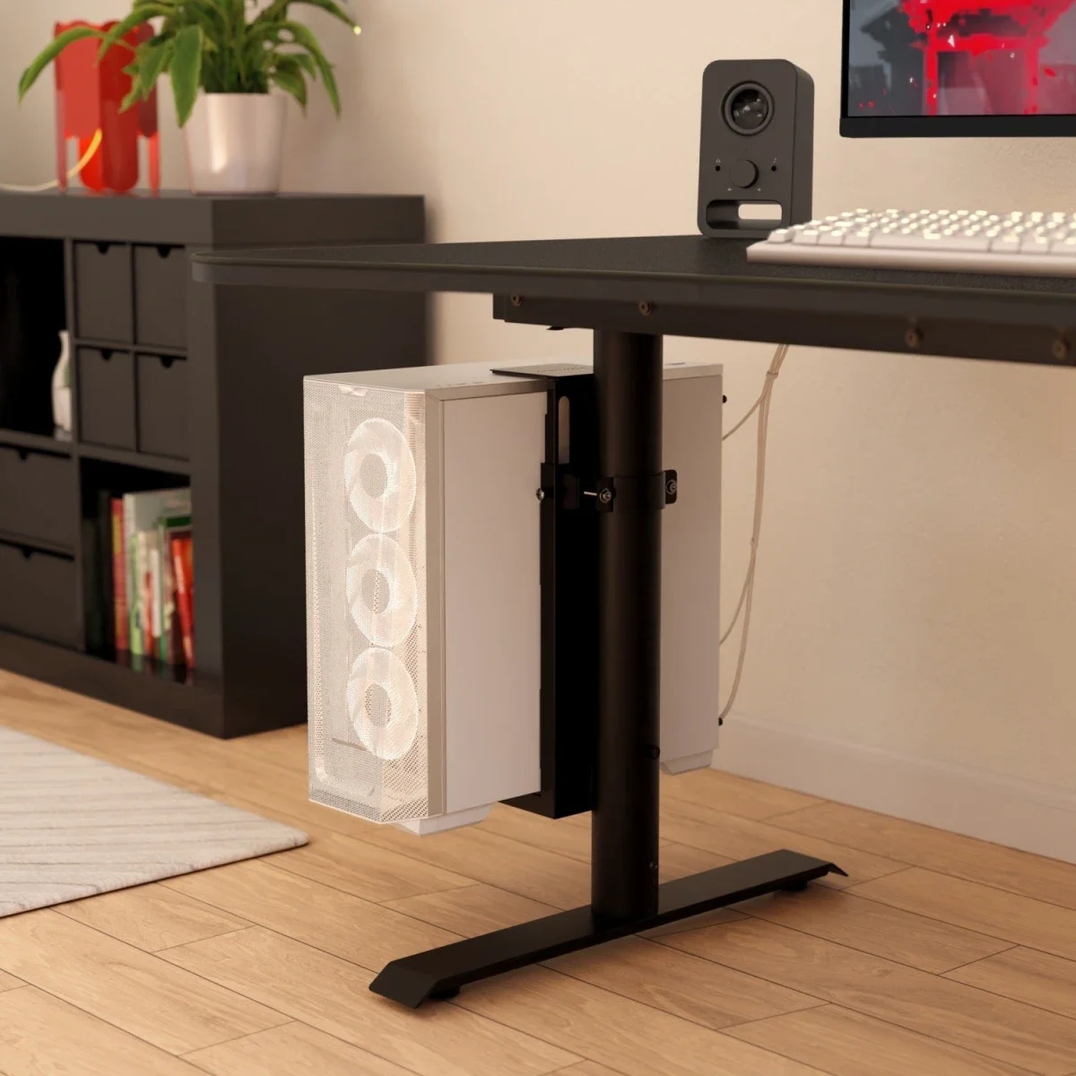 Arozzi Arena PC Mount Adjustable Under-Desk Steel Holder 30kg Black