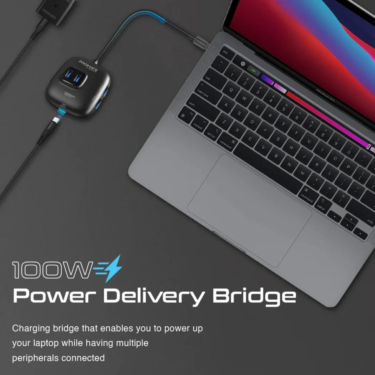موزع USB Promate SnapHub-4‏ 4 في 1 USB 3.2 مع 4 منافذ USB-A بسرعة 10Gbps و5V/1A - Thumbnail 7