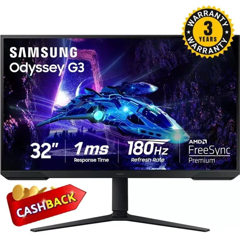 Samsung Odyssey G3 LS32FG502E 32-Inch Flat IPS 2K Gaming Monitor, 180Hz, 1ms - Thumbnail 10