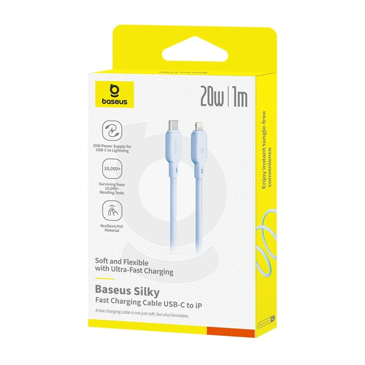 Baseus Silky Series USB-C to Lightning Fast Charging Cable 20W - Blue - Thumbnail 7