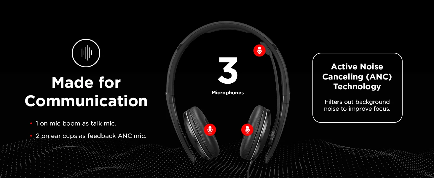 سماعة رأس أعمال سلكية Lenovo بإلغاء الضوضاء النشط ANC USB-C وUSB-A، معتمدة من Zoom، 145 غ - Thumbnail 15