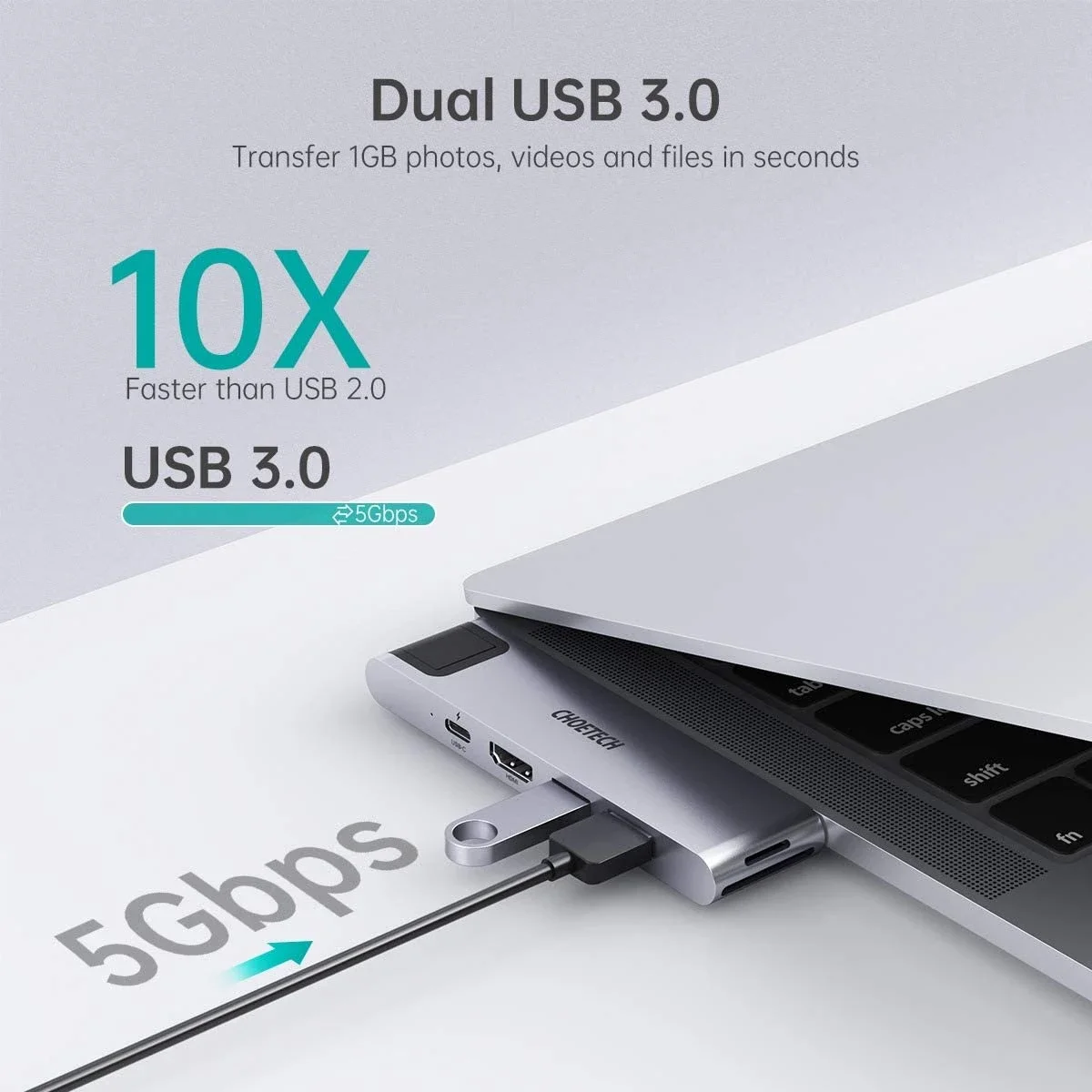 موزع Choetech HUB-M24 USB-C 7 في 2 لأجهزة MacBook Pro وAir - Image 6