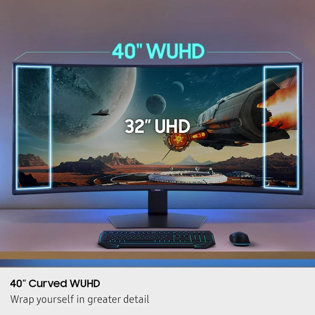 Samsung Odyssey G7 G75F 40-Inch Curved WUHD 180Hz Gaming Monitor - Thumbnail 4