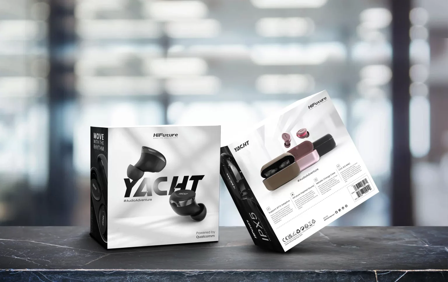سماعات أذن لاسلكية HiFuture YACHT بتقنية Bluetooth 5.2 وaptX Adaptive وبطارية حتى 20 ساعة - أسود - Image 10