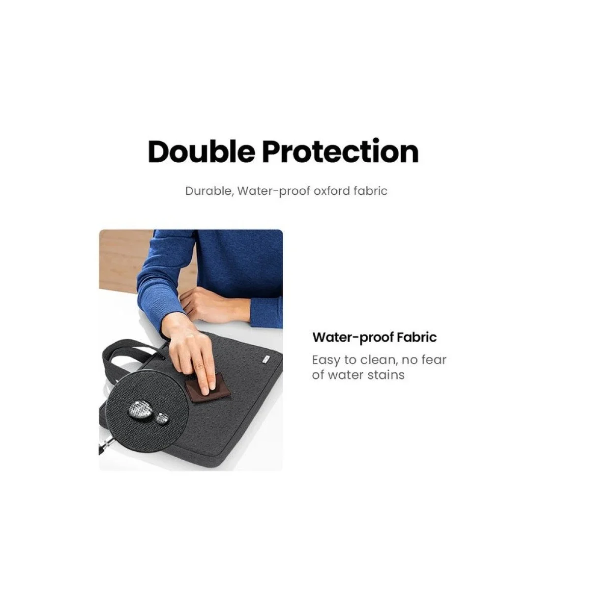 Ugreen LP516 Protective Laptop Sleeve with Handle for 15–16 Inch Laptops - Mystery Black - Image 4