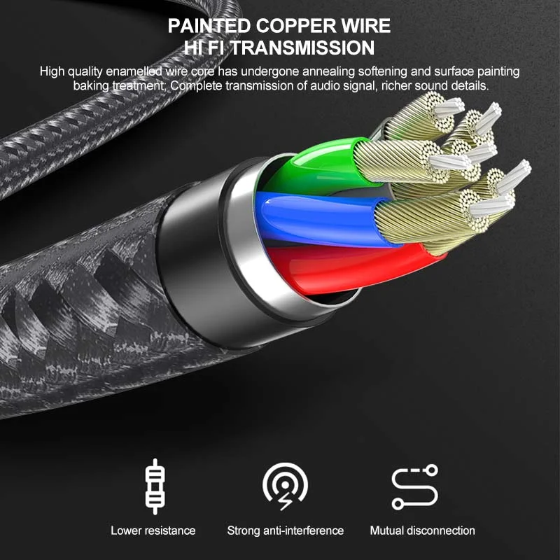 كيبل صوت Pisen LH-YP02-1000 مضفر بسبيكة ألمنيوم من Type-C إلى AUX 3.5 مم بطول 1 متر - Thumbnail 12