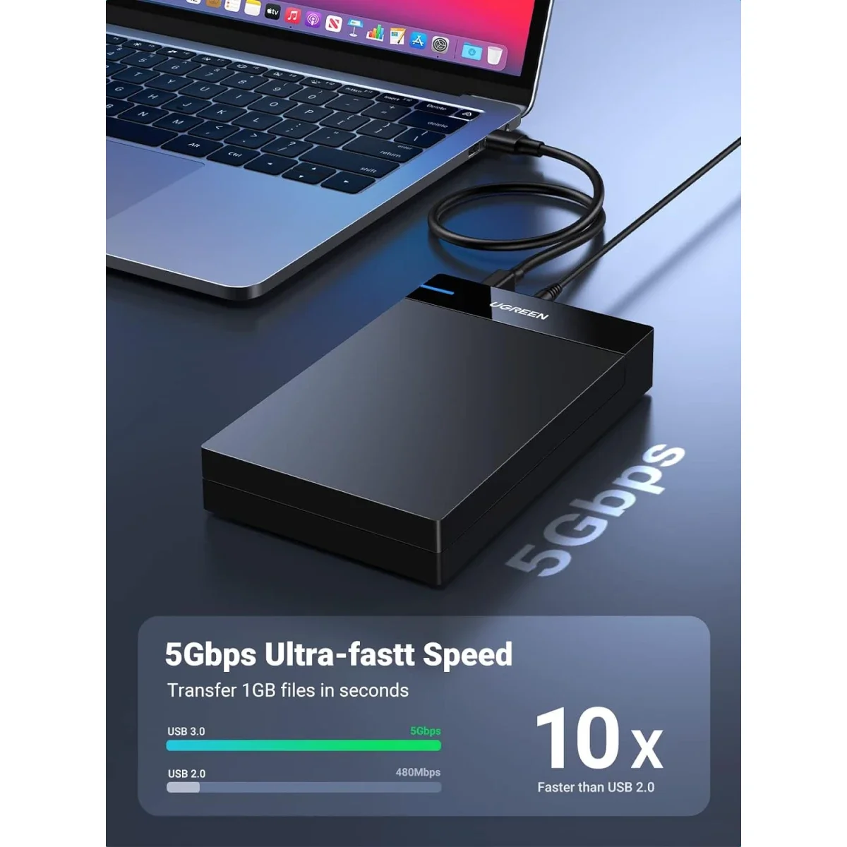 حاوية أقراص صلبة خارجية Ugreen 50422 لأقراص SATA مقاس 3.5 إنش و2.5 إنش - Thumbnail 3
