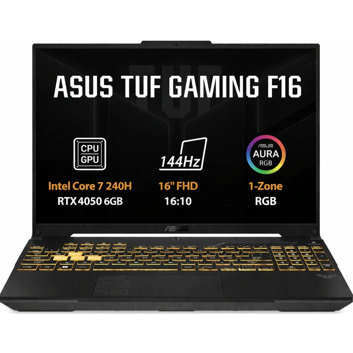Asus TUF F16 (2025) FX607VU Gaming Laptop 16-inch IPS 144Hz Core 7 240H RTX 4050 Black - Image 1