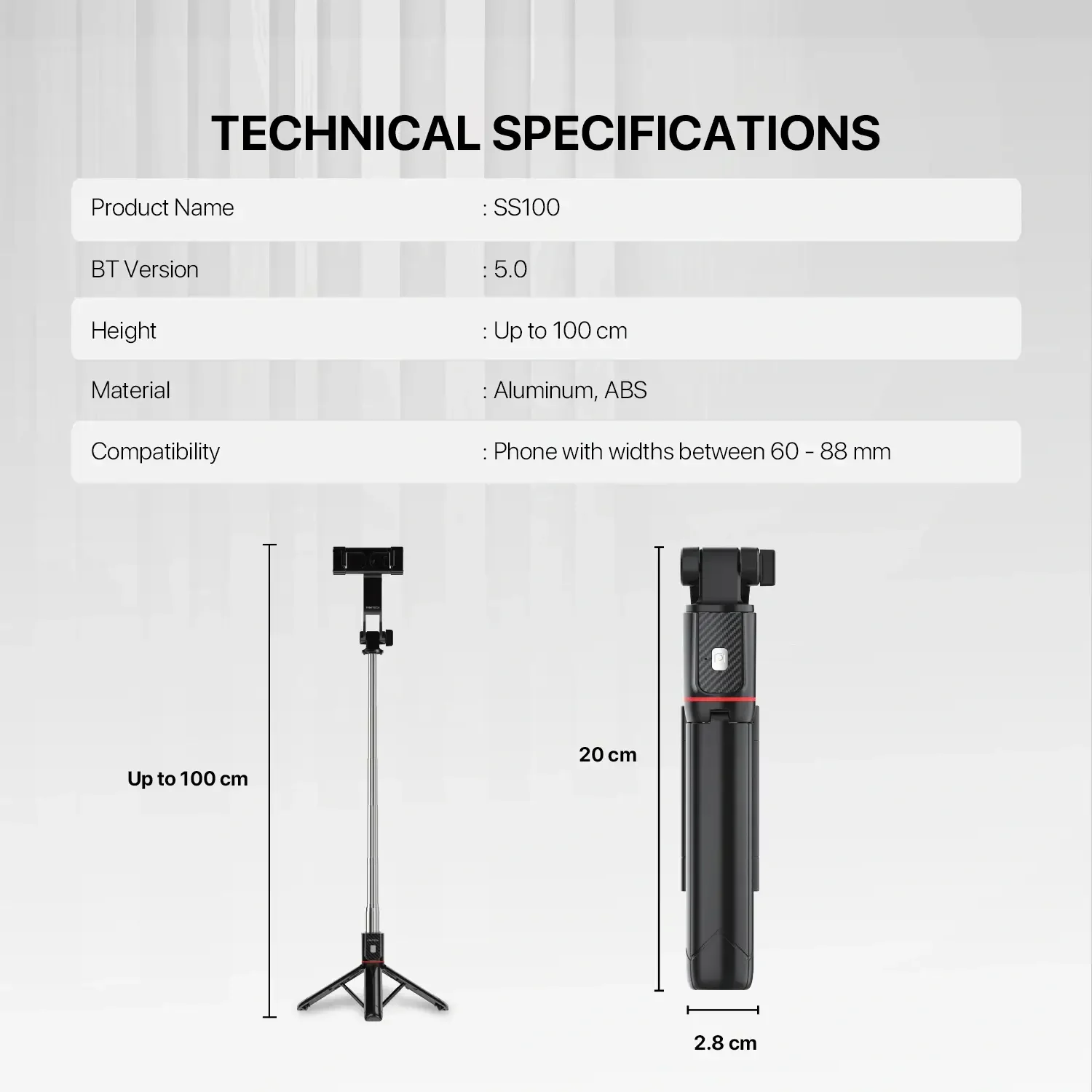 Fantech SS100 Selfie Stick Tripod Stand - Thumbnail 8