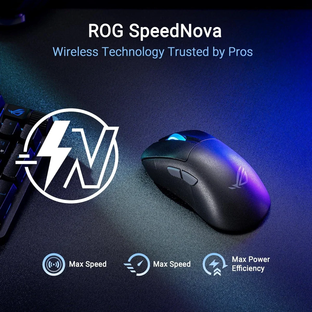 ماوس ألعاب لاسلكي Asus ROG Keris II Ace فائق الخفة 54 جم، 42000 DPI، أسود - Thumbnail 7