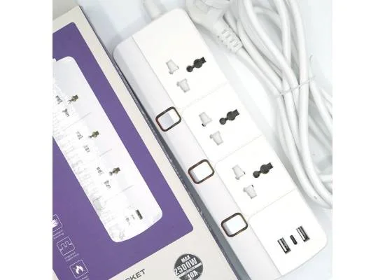 مشترك كهرباء Yamatik PLUS-103U بكابل 2.5 متر و3 مقابس AC، 220–250 فولت 10 أمبير - Image 3