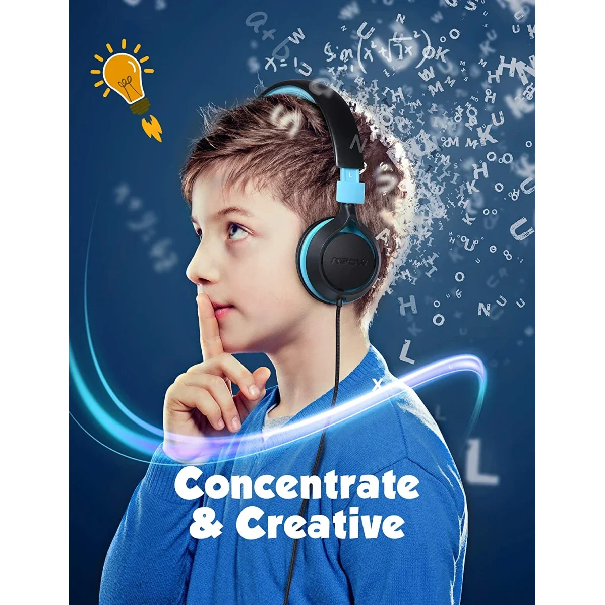 Mpow CHE1 Kids Wired Headphones with 94dB Volume Limit, Blue - Thumbnail 9
