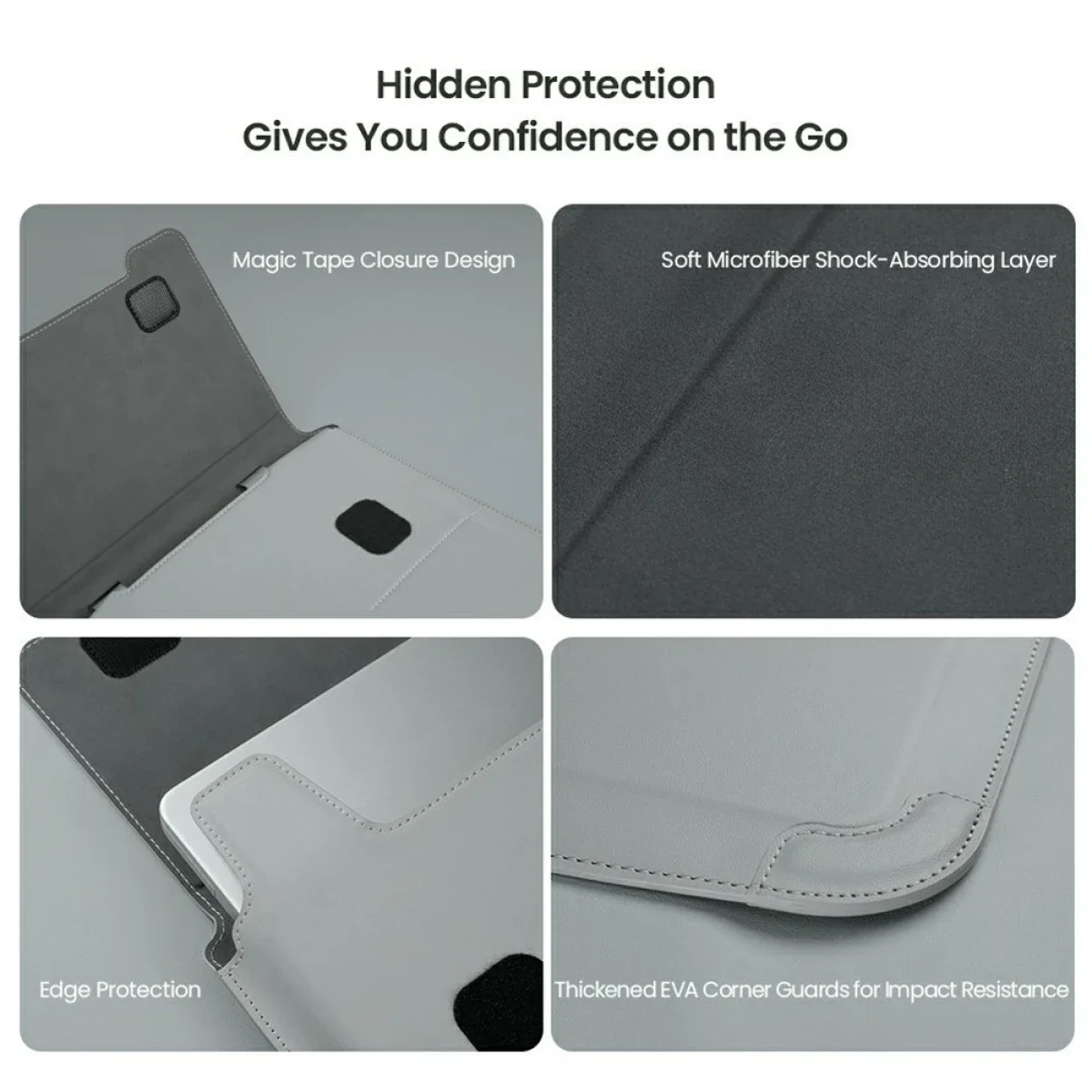 Nillkin Versatile Pro 16.2 Inch Laptop Case with EVA Drop Protection, Magnetic Handle and Stand - Grey - Image 7