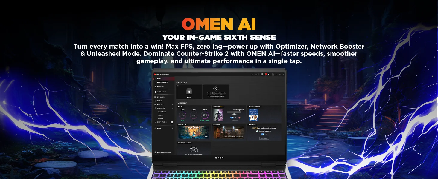 HP OMEN MAX 16-am0032ne Gaming Laptop, Core i7-14650HX, RTX 5050 8GB, 16GB RAM, 512GB SSD, 16-inch FHD+ IPS 165Hz - Thumbnail 18