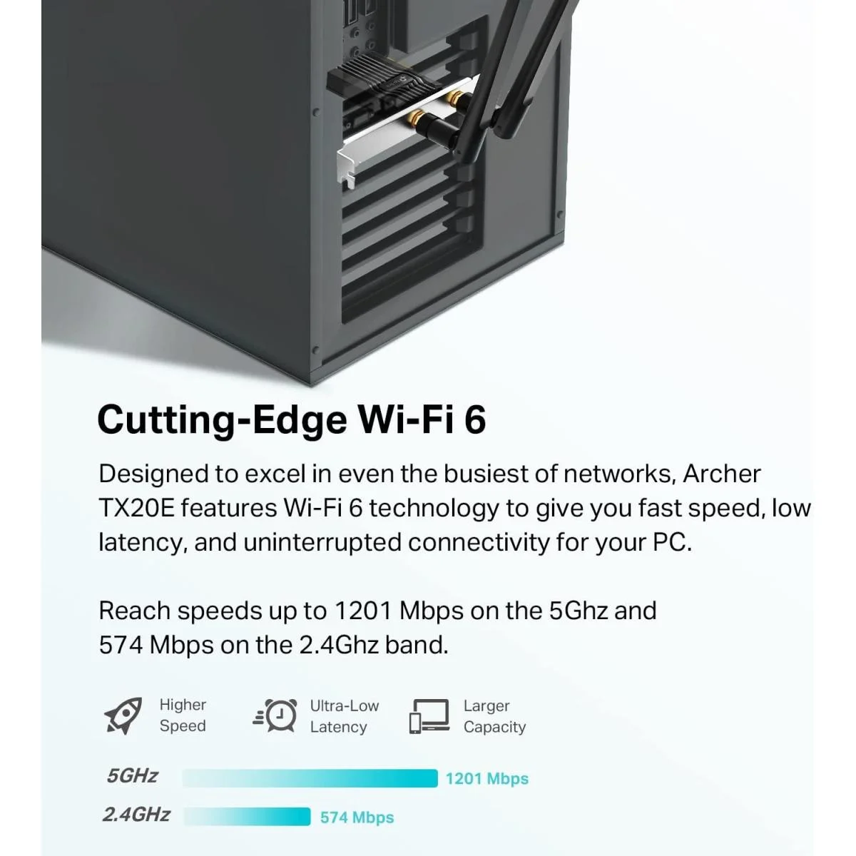 TP-LINK Archer TX20E AX1800 Wi-Fi 6 PCIe Adapter with Bluetooth 5.2 - Thumbnail 2