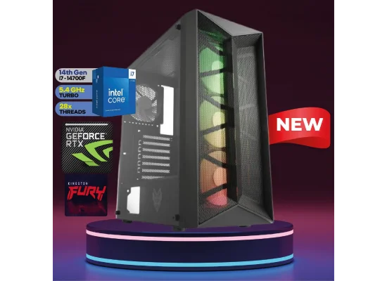 كمبيوتر ألعاب GTS 14700F DDR4 بمعالج Intel Core i7-14700F وكرت RTX 5060 8GB ورام 16GB وتخزين 1TB NV3 - Image 2