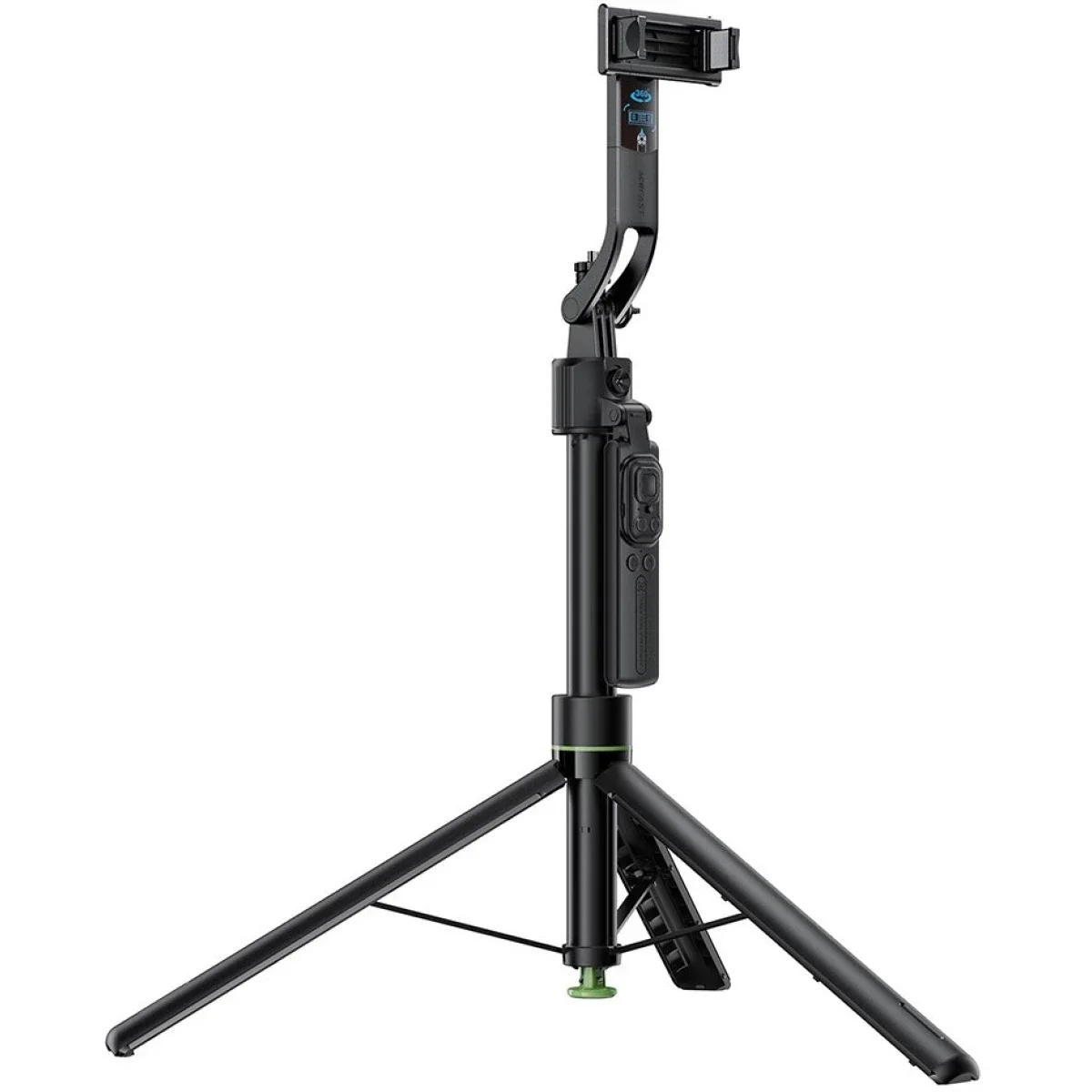 ACEFAST E41 Telescopic Selfie Stick Tripod with AI Face Tracking, Remote Control, 1.76m - Black