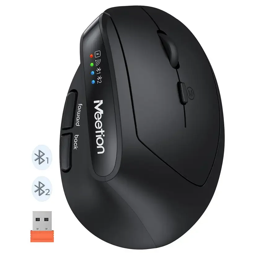 ماوس Meetion BTM008 عمودي مريح لاسلكي Bluetooth و2.4GHz