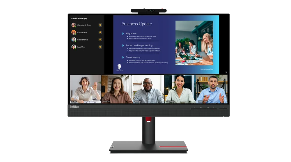 Lenovo ThinkVision T24v-30 24-Inch FHD IPS 75Hz Conferencing Monitor with 2MP Webcam - Thumbnail 12