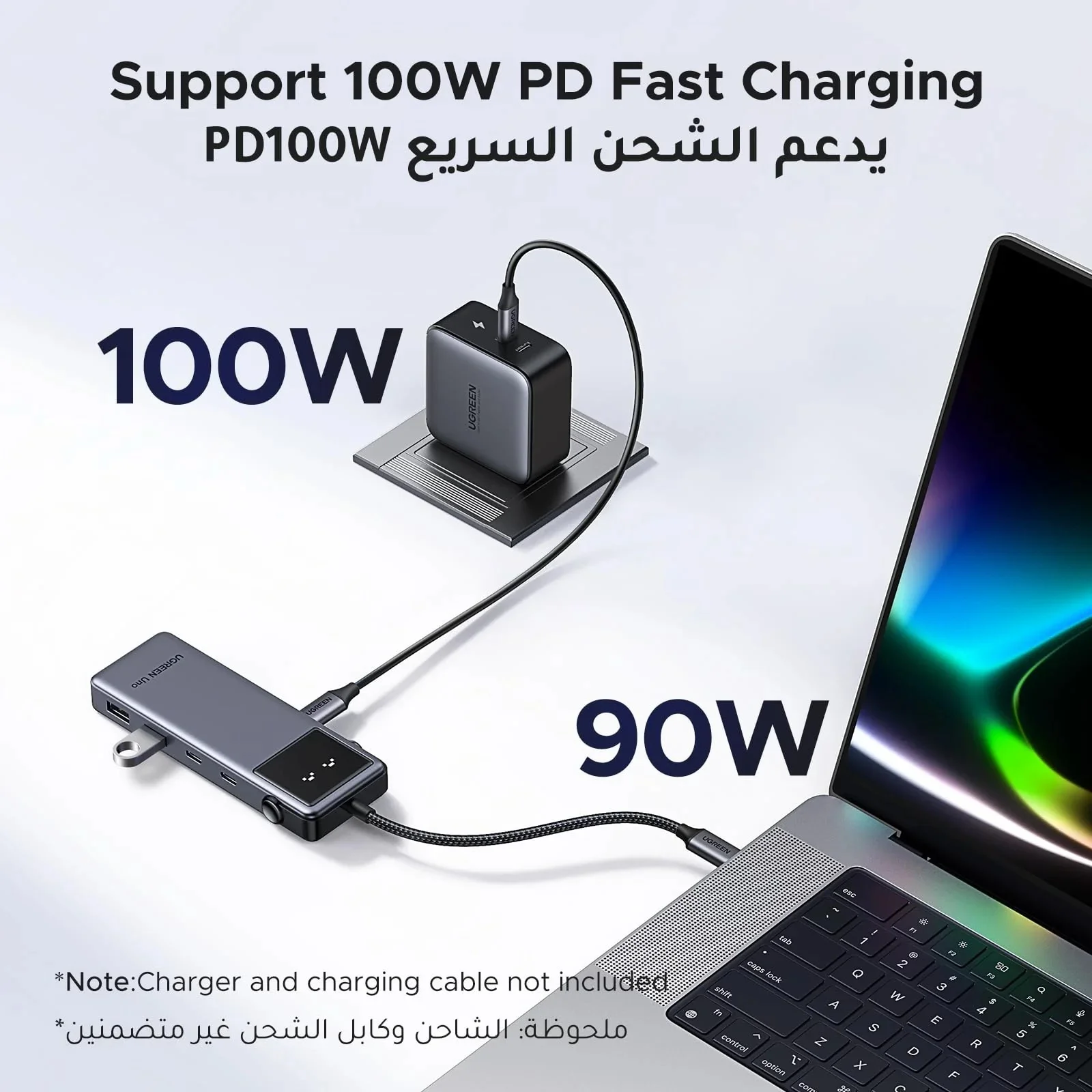 موزع USB-C متعدد المنافذ 6 في 1 من Ugreen UNO (35998) بدقة 4K@60Hz وقوة 100W - Image 8