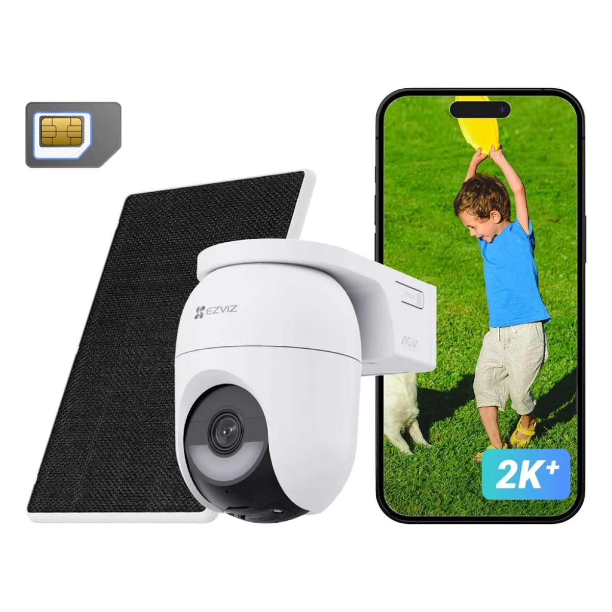 كاميرا مراقبة خارجية Ezviz CB8 Lite 4G Kit تعمل بالبطارية وتدعم التحريك والإمالة بدقة 2K+ مع لوح شمسي 5W CS-CB8C/SP 4MP