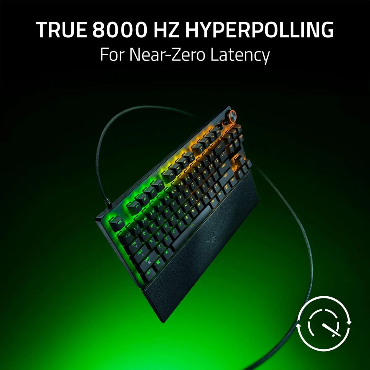 كيبورد ألعاب Razer Huntsman V3 Pro TKL بسرعة 8KHz أسود - Thumbnail 7