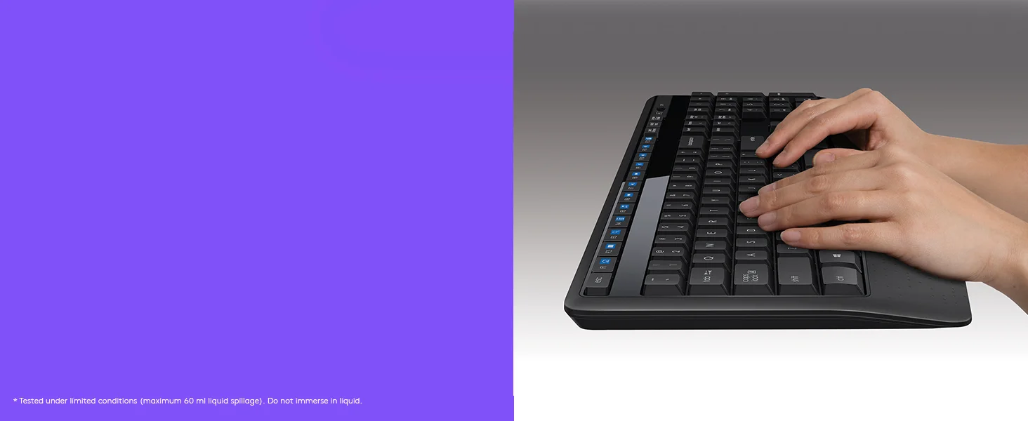 Logitech MK345 Wireless Keyboard and Mouse Combo with Palm Rest, Arabic/English Layout - Thumbnail 11