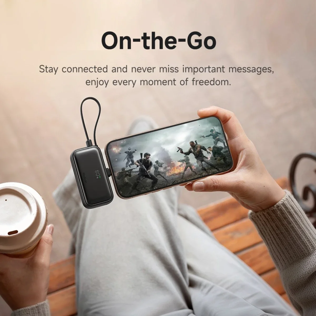 باور بانك Mcdodo MC-7800 MDD Free Kit بسعة 5000mAh وشحن 20W مع قابس iPhone وشاشة رقمية - أسود - Thumbnail 11