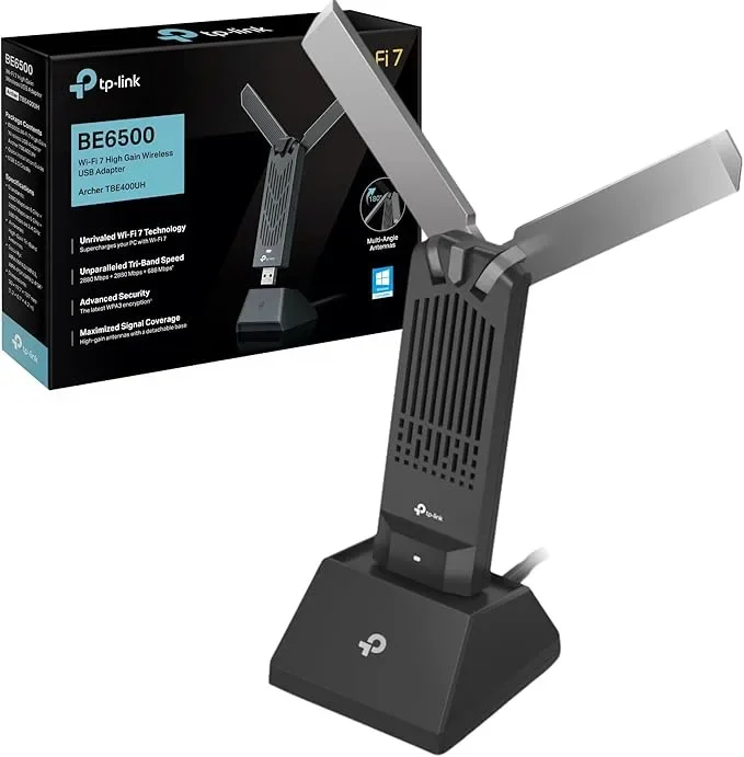 لاقط الواي فاي USB لاسلكي عالي الحساسية TP-LINK Archer TBE400UH BE6500 Wi‑Fi 7 ثلاثي النطاق - Image 3