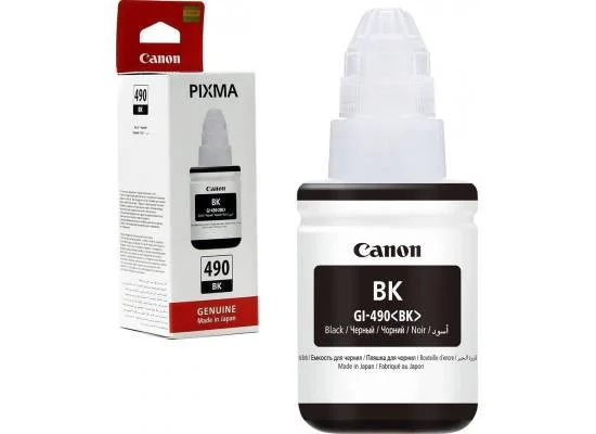 Canon GI-490 BK Original Black Ink Bottle for PIXMA G Series, 6000 A4 Pages, 0663C001 - Thumbnail 2