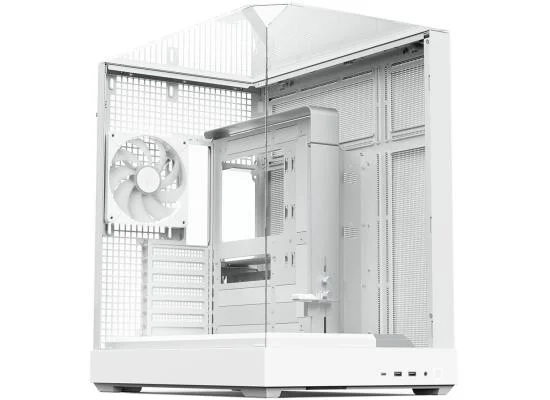 APNX V2 White ATX Mid-Tower Panoramic Tempered Glass Gaming Case with 4 x 140mm ARGB Fans - Thumbnail 4