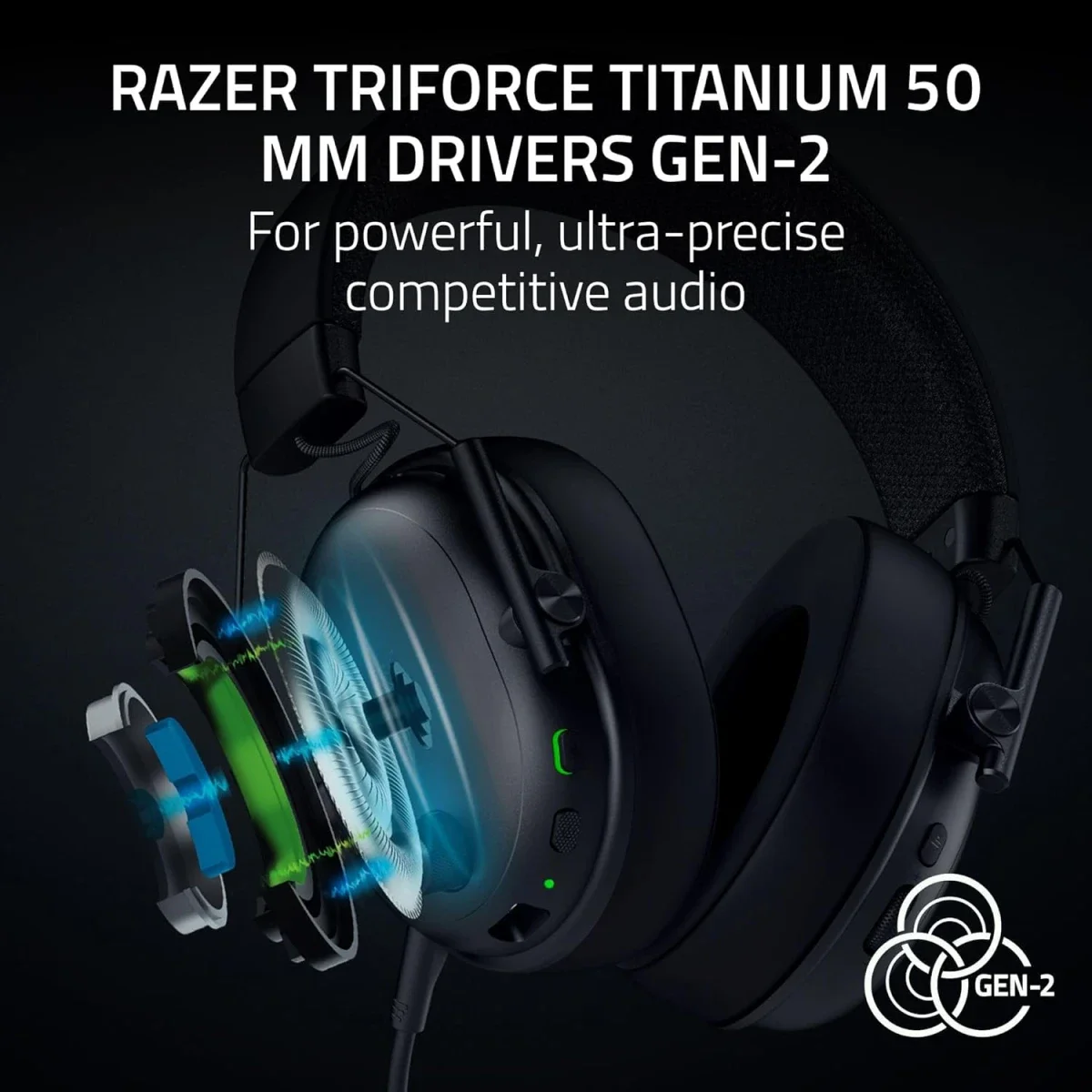 Razer BlackShark V3 Wireless Gaming Headset with 50mm Drivers, Super Wideband Mic & 70-Hour Battery - Black - Thumbnail 4
