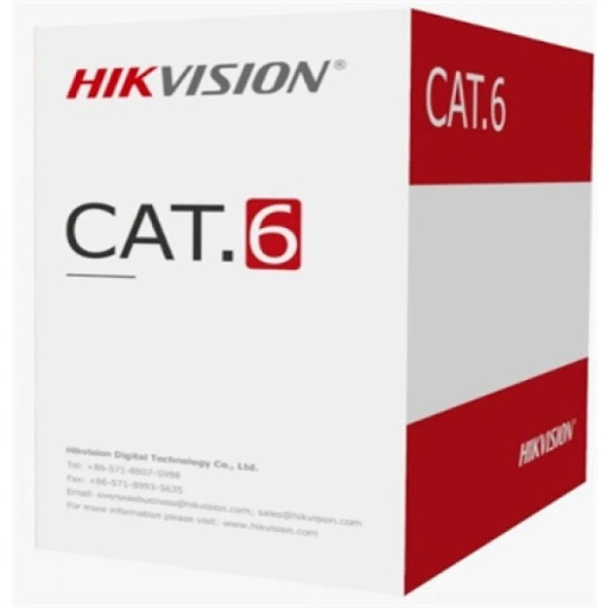 كيبل شبكات HIKVISION DS-1LN6U-W/CCA Cat6 UTP جداري PVC CCA بطول 305 متر