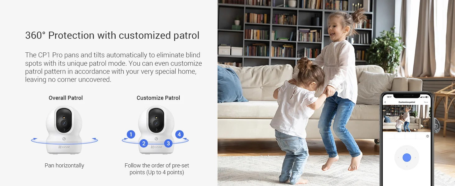 كاميرا مراقبة داخلية Ezviz CP1 Pro 4K مع دوران وإمالة 360° وWi‑Fi 6 ثنائي النطاق وتتبع تلقائي وصوت ثنائي الاتجاه - Thumbnail 21