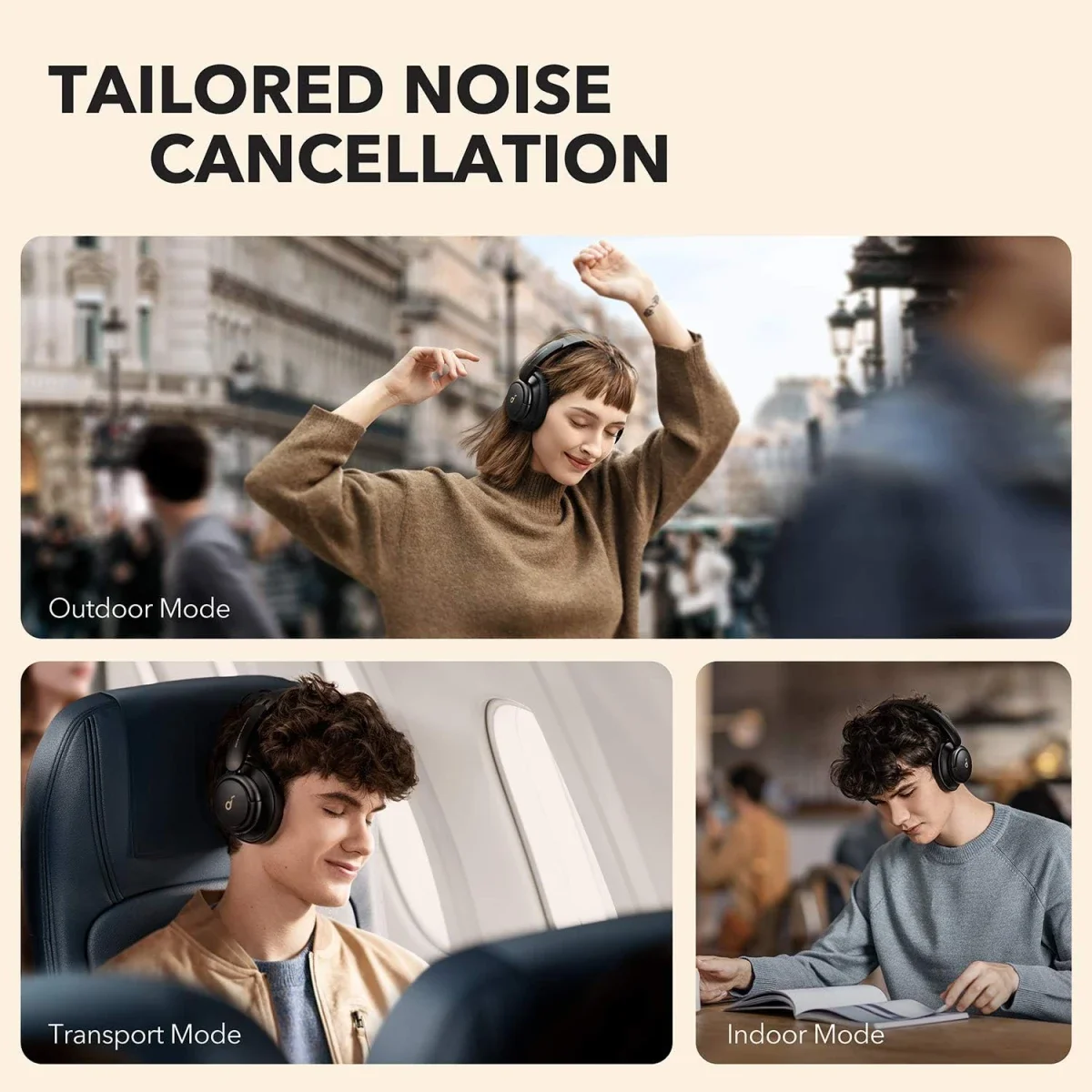 Anker Soundcore Life Q30 Hybrid ANC Wireless Headphones, Black - Thumbnail 4