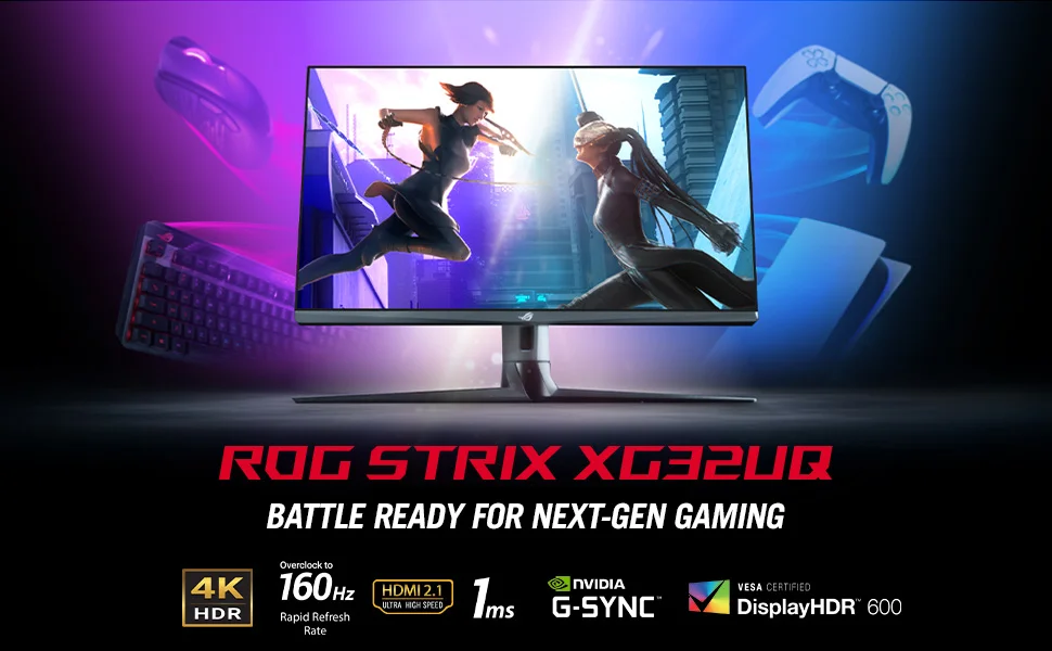 Asus ROG Strix XG32UQ 32-Inch 4K Fast IPS Gaming Monitor 160Hz 1ms - Thumbnail 7