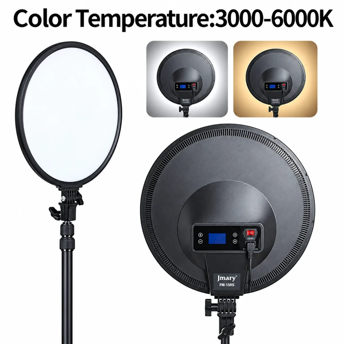 Jmary FM-15RS 15-Inch 40W LED Video Panel Light with Touch & Remote Control - Image 3