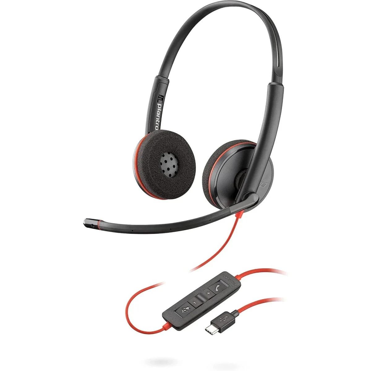 سماعة رأس Poly Blackwire 3220 سلكية USB-C ستيريو مع ميكروفون عازل للضوضاء