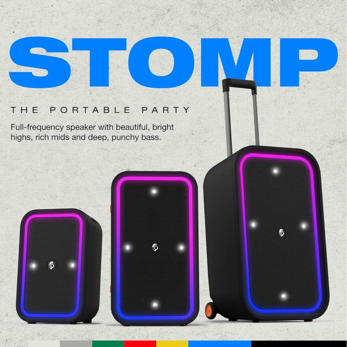 سماعة Skullcandy Stomp XL بلوتوث محمولة مقاومة للماء IPX5 ببطارية 12 ساعة، أسود - Thumbnail 6