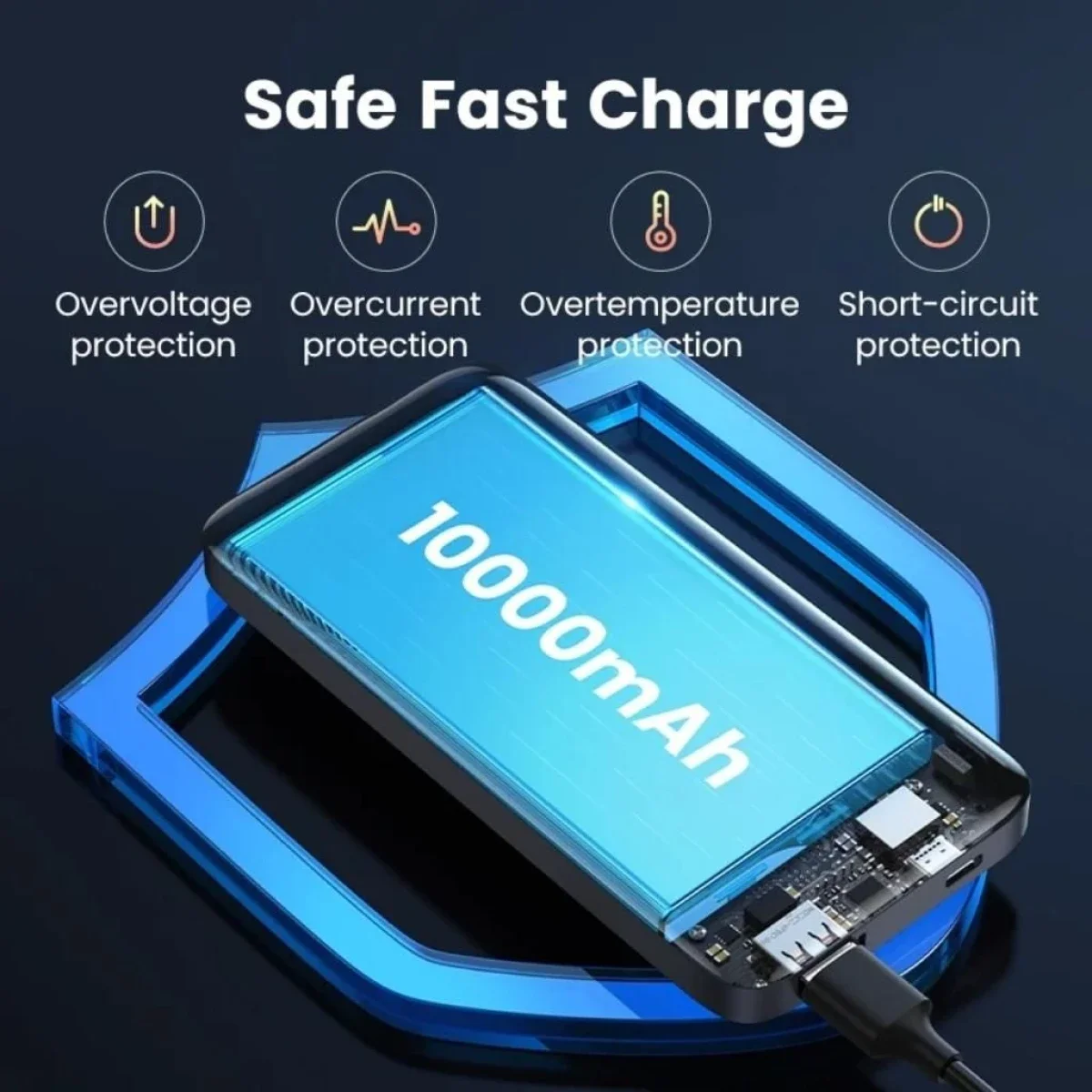 Ugreen PB200 10000mAh 20W USB-A + USB-C Fast Charging Power Bank - Gray - Thumbnail 3