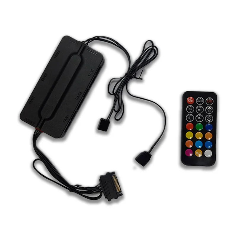 موزع تحكم بالمراوح Huntkey بإضاءة ARGB مع ريموت